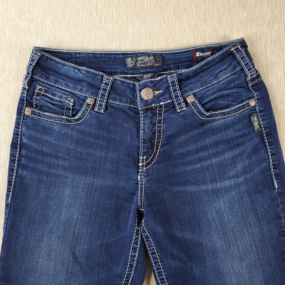 Silver Suki Super Stretch Mid Skinny Blue Jeans Women's 30/31 Denim